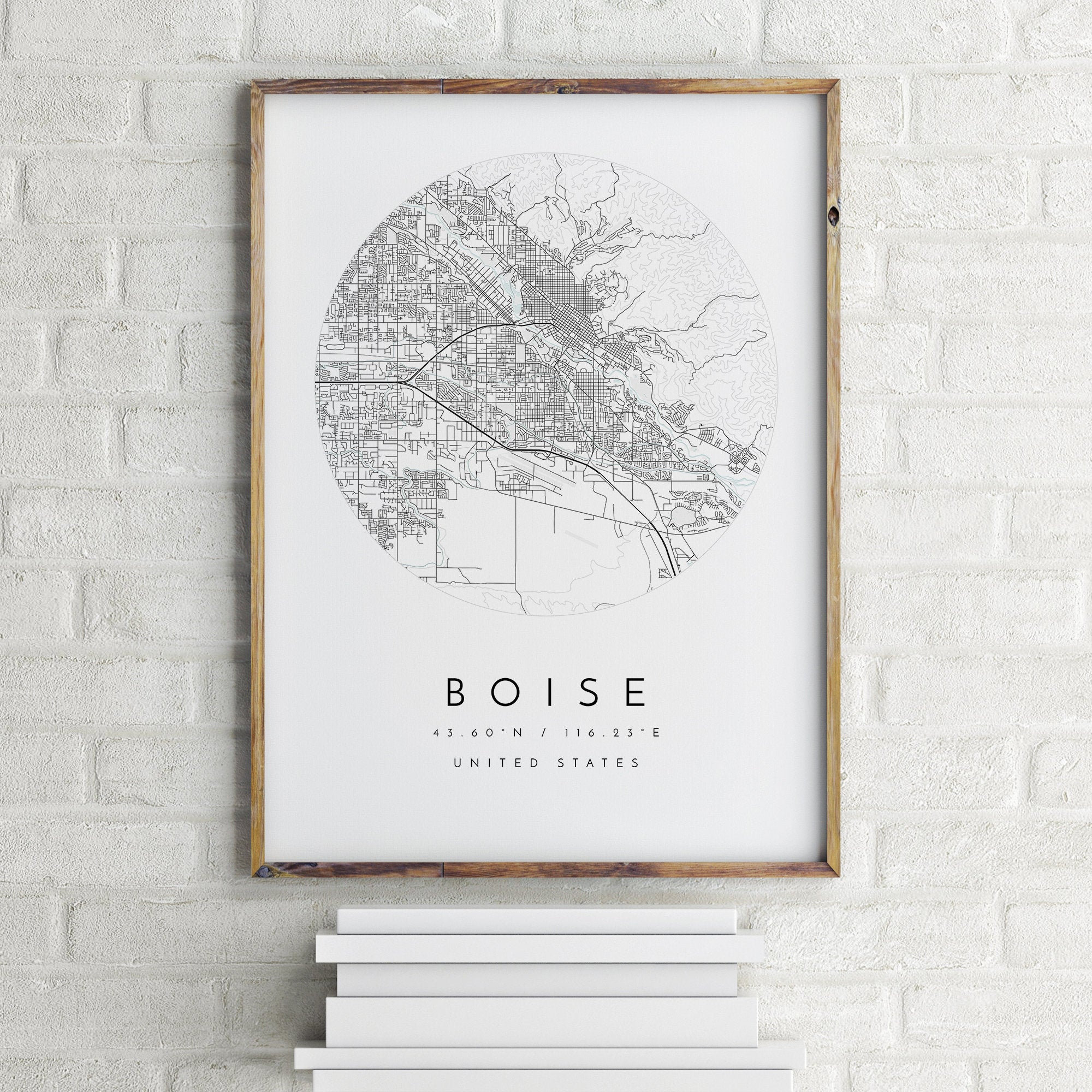 Boise City Map Map of Boise Home Town Map City Map Boise Etsy