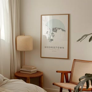 Georgetown City Map: Modern Minimalist Design - Matte Fine Art Print image 6