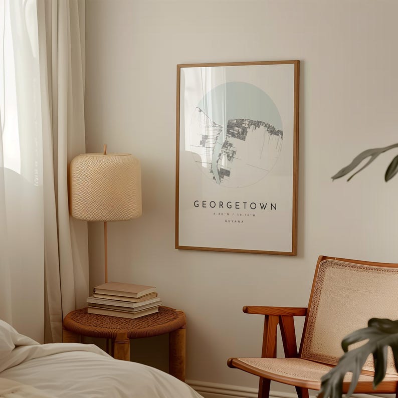Georgetown City Map: Modern Minimalist Design - Matte Fine Art Print image 6
