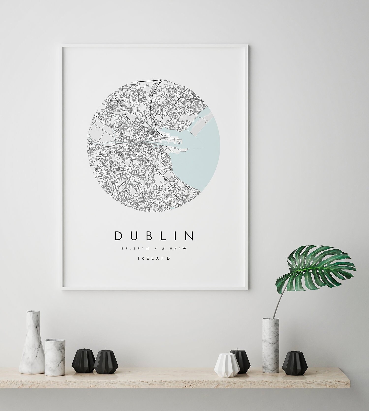 Dublin Map, Minimalist Map,  Dublin Print, Dublin Poster, Dublin Art, Modern Map Print, Map of Dublin,Dublin City Map Art,City Map,Map Print