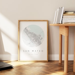 San Mateo Map Print: Modern Minimalist Wall Art (Fine Matte Paper) image 7
