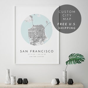 Personalized Map Print, Set of Four, Map Prints, Custom Locations, City ...