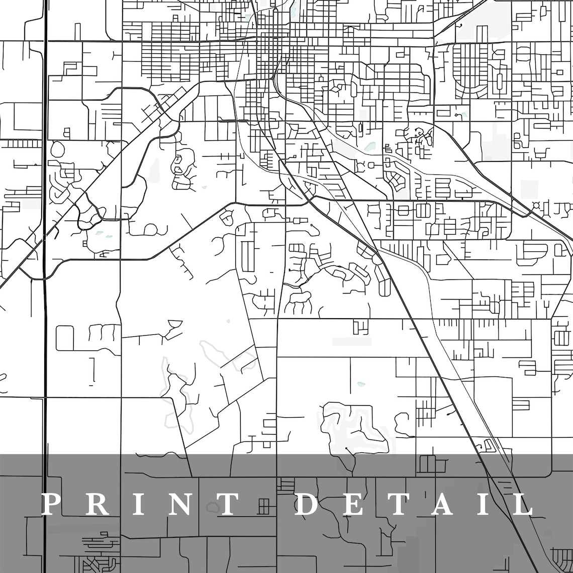 Ocala Map Ocala Florida City Map Home Town Map Ocala Etsy