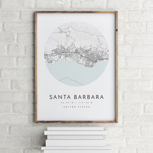 Santa Barbara Map, Santa Barbara, California, City Map, Home Town Map, Santa Barbara Print, wall art, Map Poster, Minimalist Map Art, gift