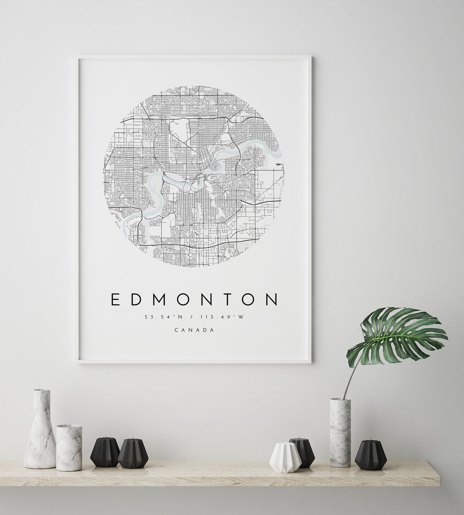 Edmonton Map Edmonton Map Minimalist Map Edmonton Print Etsy UK