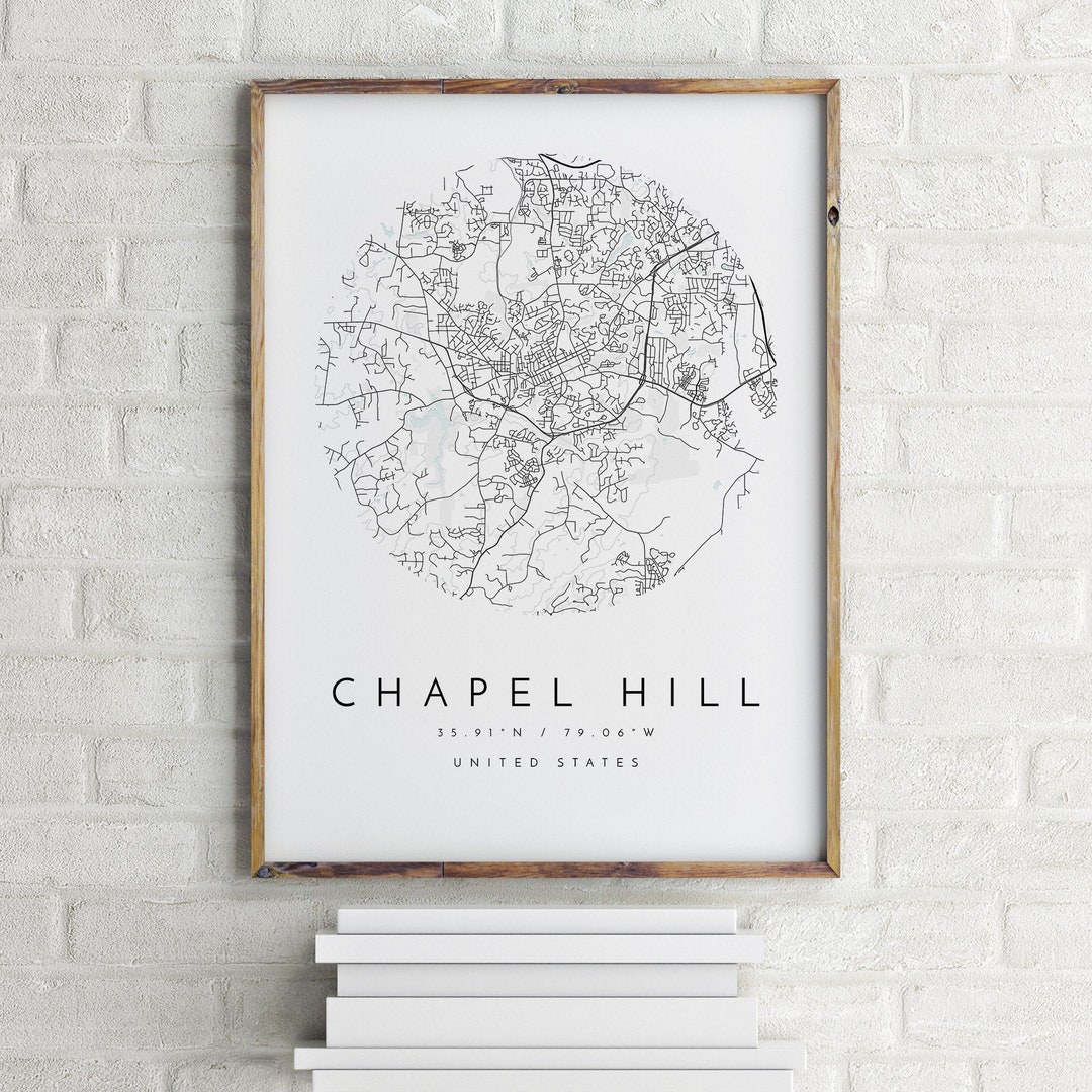 Chapel Hill, City Map, Map Print, Map Art, City Map Print, Chapel Hill ...