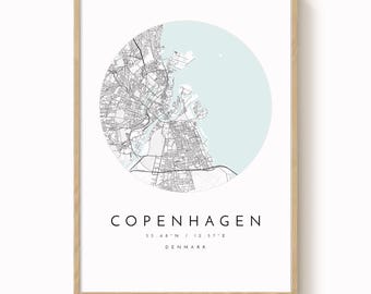 Mappa di Copenaghen, Mappa di Copenaghen, Copenaghen, Copenaghen, Stampa di Copenaghen, Mappa della città, Stampa della mappa della città, Stampa della mappa di casa, Design della mappa moderno