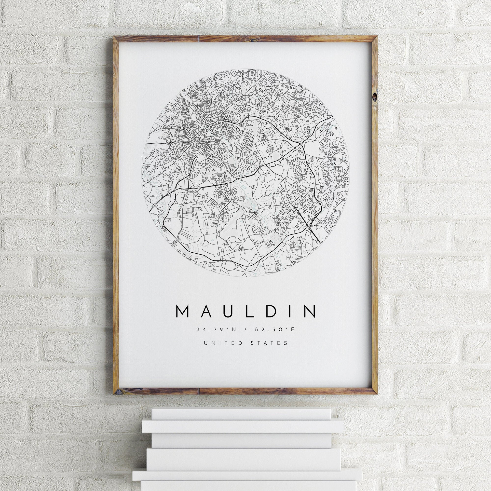 Mauldin Map Mauldin South Carolina City Map Home Town Map Etsy