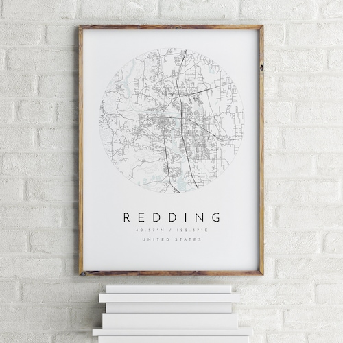 Redding Map Print California CA USA Map Art Poster Printable - Etsy