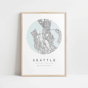 Seattle City Map Print: Modern Minimalist Design - Matte Fine Art Paper image 10