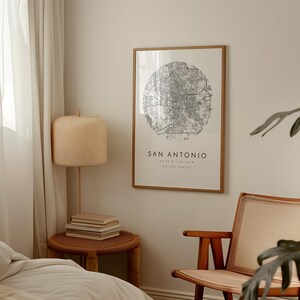 San Antonio Map, Minimalist Map, San Antonio Print, San Antonio Poster, San Antonio Art, Modern Map Print, Map of San Antonio, San Antonio image 6