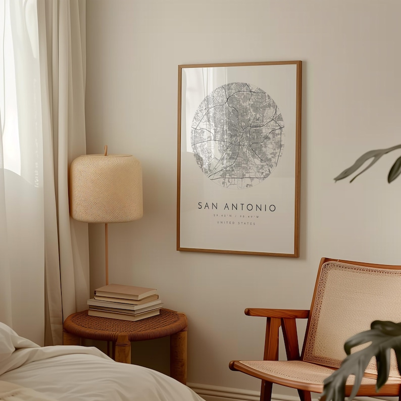 San Antonio Map, Minimalist Map, San Antonio Print, San Antonio Poster, San Antonio Art, Modern Map Print, Map of San Antonio, San Antonio image 6