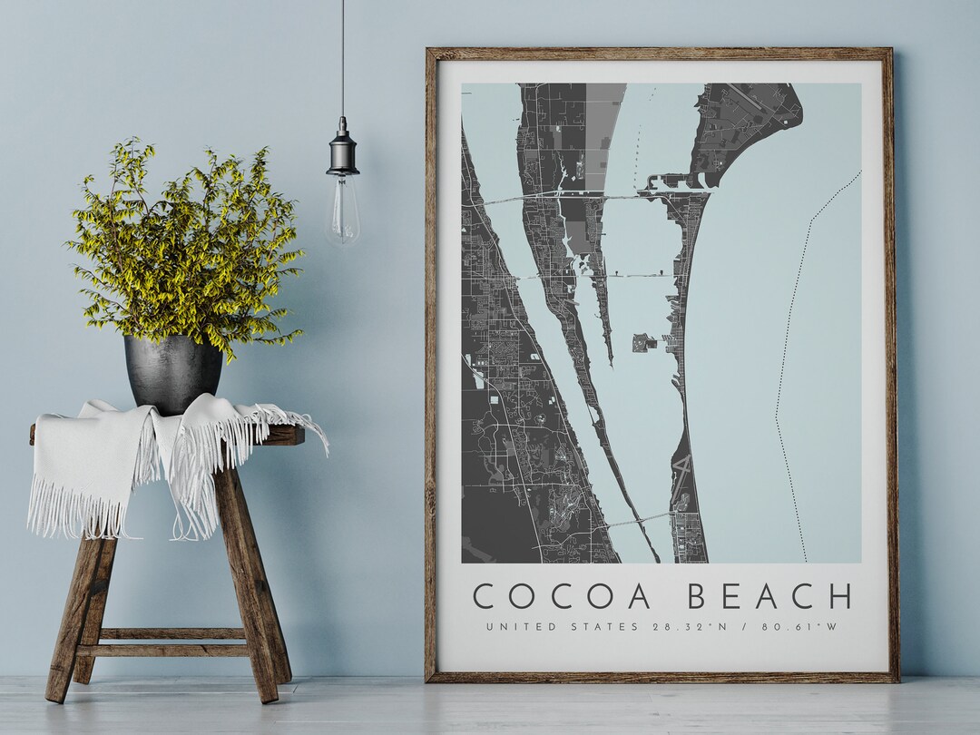 Cocoa Beach Map Print Cocoa Beach Print Cocoa Beach Map - Etsy