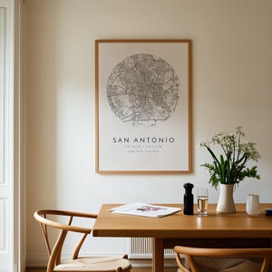 San Antonio Map, Minimalist Map, San Antonio Print, San Antonio Poster, San Antonio Art, Modern Map Print, Map of San Antonio, San Antonio image 8