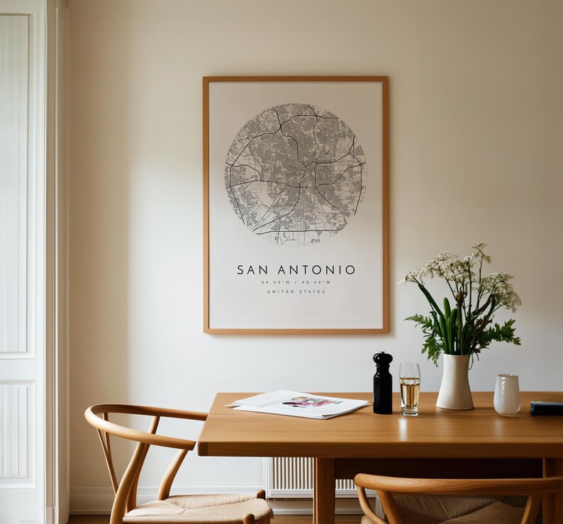 San Antonio Map, Minimalist Map, San Antonio Print, San Antonio Poster, San Antonio Art, Modern Map Print, Map of San Antonio, San Antonio image 8