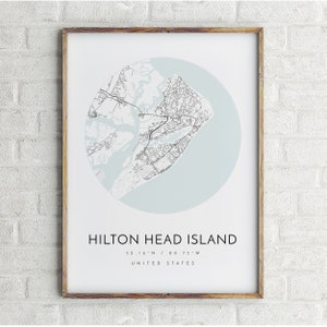 Hilton Head Map, Hilton Head, South Carolina, City Map, Home Town Map, Hilton Head Island Print, wall art, Map Poster, Minimalist Map Art