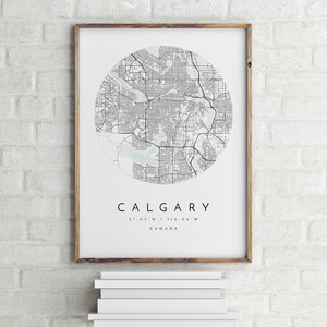 Carte de Calgary, Calgary, Canada, carte de la ville, carte de la ville natale, impression de Calgary, art mural, affiche de la carte, art de la carte minimaliste, mapologiste, cadeau