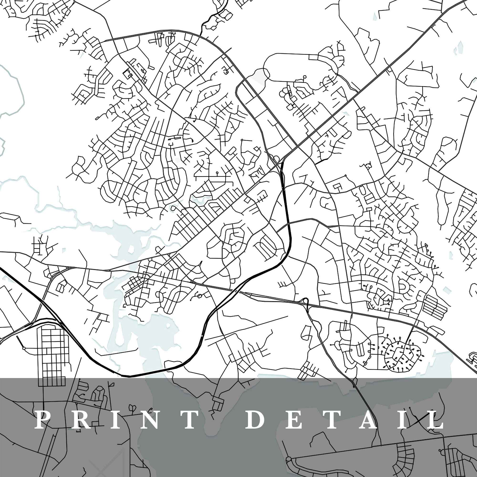 Jacksonville Map Jacksonville North Carolina City Map Home Etsy