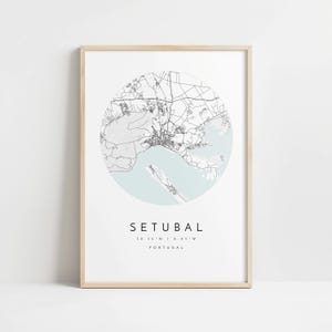 Setubal Map Poster: Minimalist City Art (Fine Matte Paper) image 10