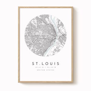 St_Louis, Missouri Map Print, Modern Minimalist Wall Art, St_Louis Poster, Urban Map print