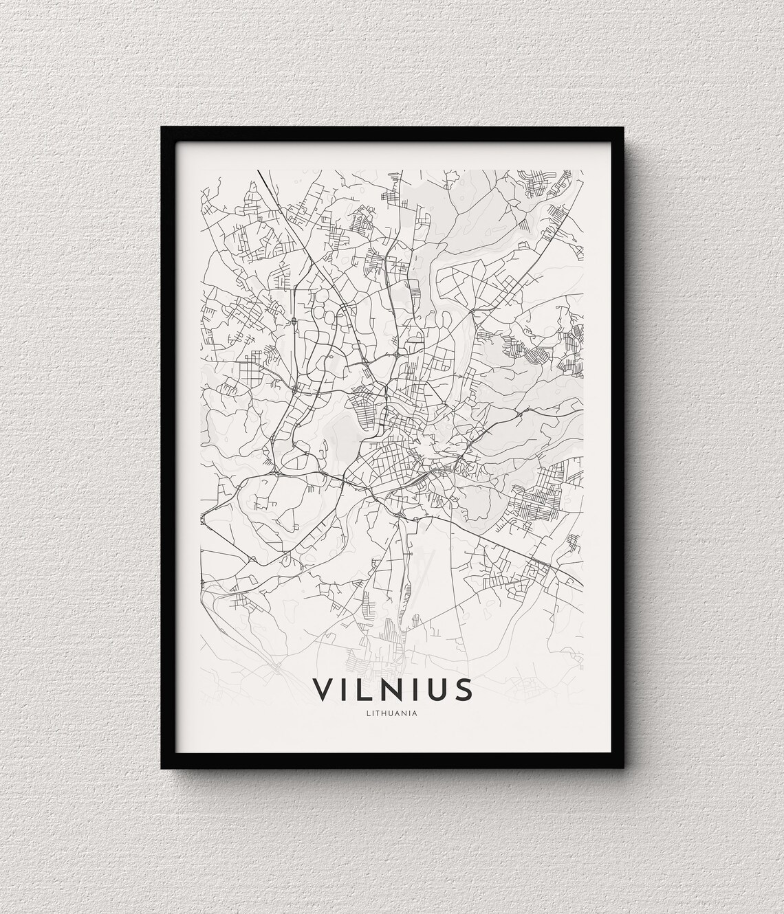 Vilnius Map Vilnius Lithuania City Map Print Map Poster Etsy UK