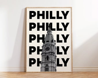 Impresión de la ciudad de Filadelfia, impresión artística de Filadelfia, arte tipográfico de Filadelfia, arte mural de Filadelfia, póster de Filadelfia, fotografía de Filadelfia, póster de Filadelfia
