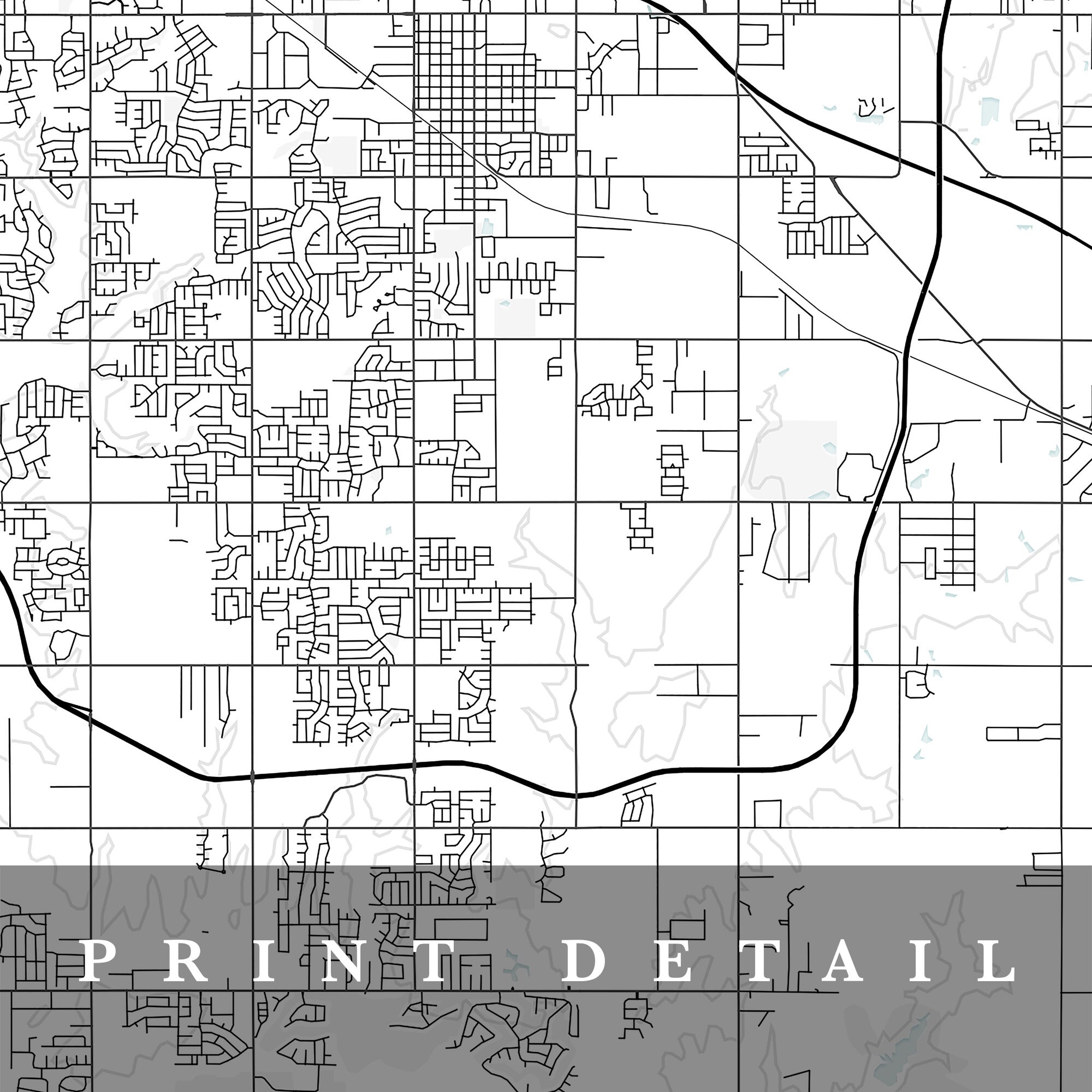 Broken Arrow Map Broken Arrow Oklahoma City Map Home Town Etsy