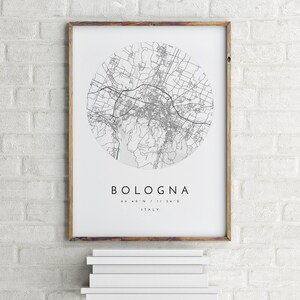 Carte de Bologne, Bologne, Italie, carte de la ville, carte de la ville natale, impression de Bologne, art mural, affiche de la carte, art de la carte minimaliste, mapologiste, cadeau