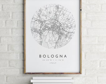 Bologna Map, Bologna, Italy, City Map, Home Town Map, Bologna Print, wall art, Map Poster, Minimalist Map Art, mapologist, gift