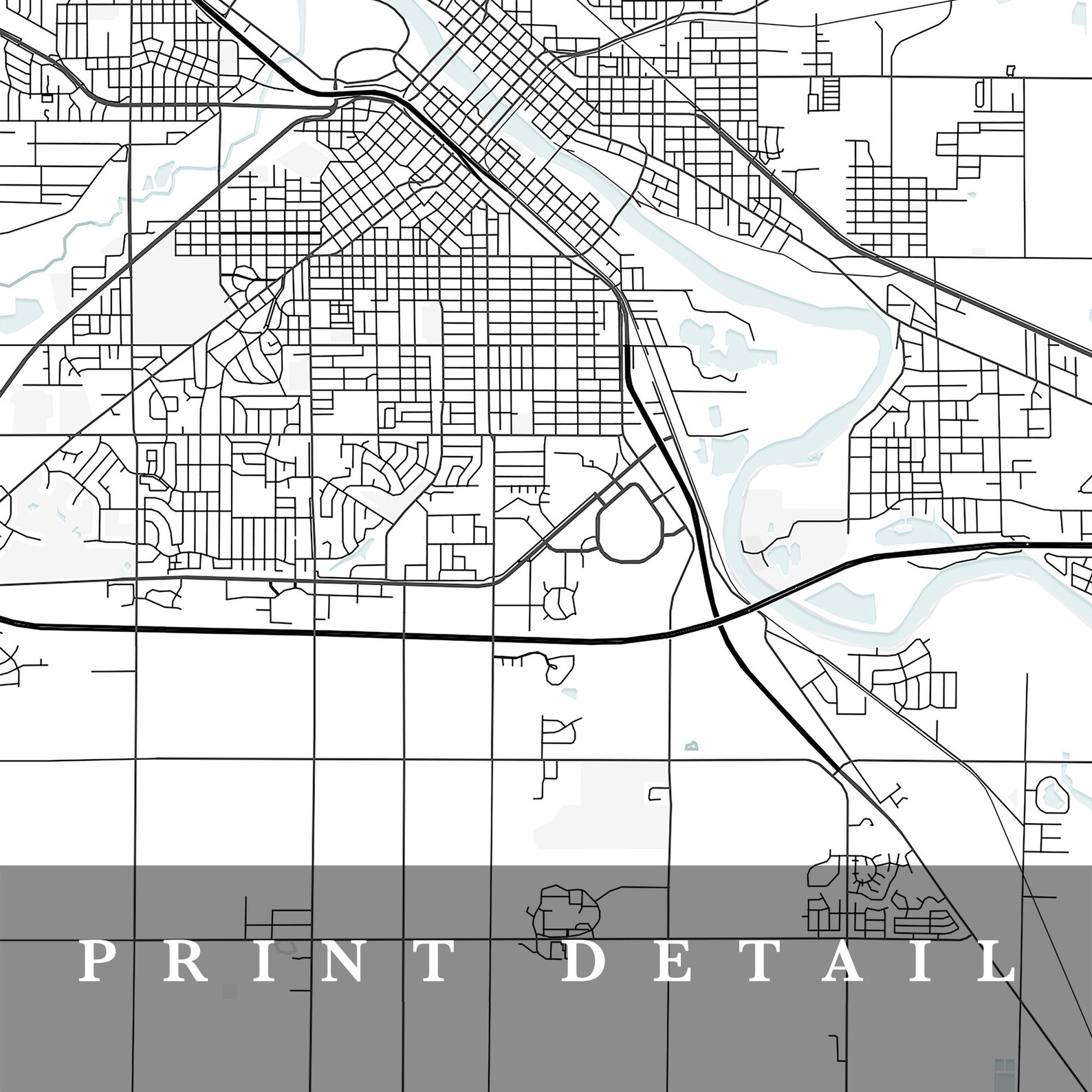 Waterloo Map Waterloo Iowa City Map Home Town Map Etsy