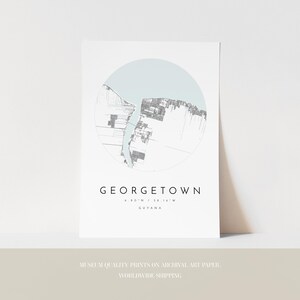 Georgetown City Map: Modern Minimalist Design - Matte Fine Art Print image 3
