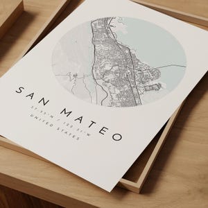San Mateo Map Print: Modern Minimalist Wall Art (Fine Matte Paper) image 9