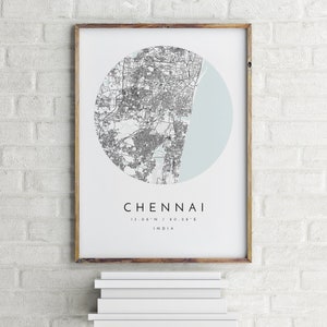 Chennai Map, Chennai, India, City Map, Home Town Map, Chennai Print, wall art, Map Poster, Minimalist Map Art, mapologist, gift