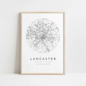 Wydruk mapy Lancaster: czysty, minimalistyczny design (papier artystyczny) zdjęcie 10