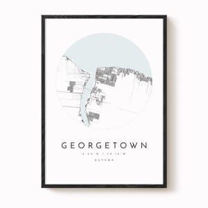 Georgetown City Map: Modern Minimalist Design - Matte Fine Art Print image 2