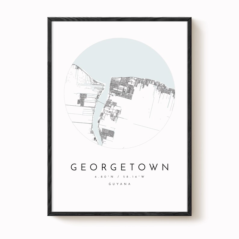 Georgetown City Map: Modern Minimalist Design - Matte Fine Art Print image 2