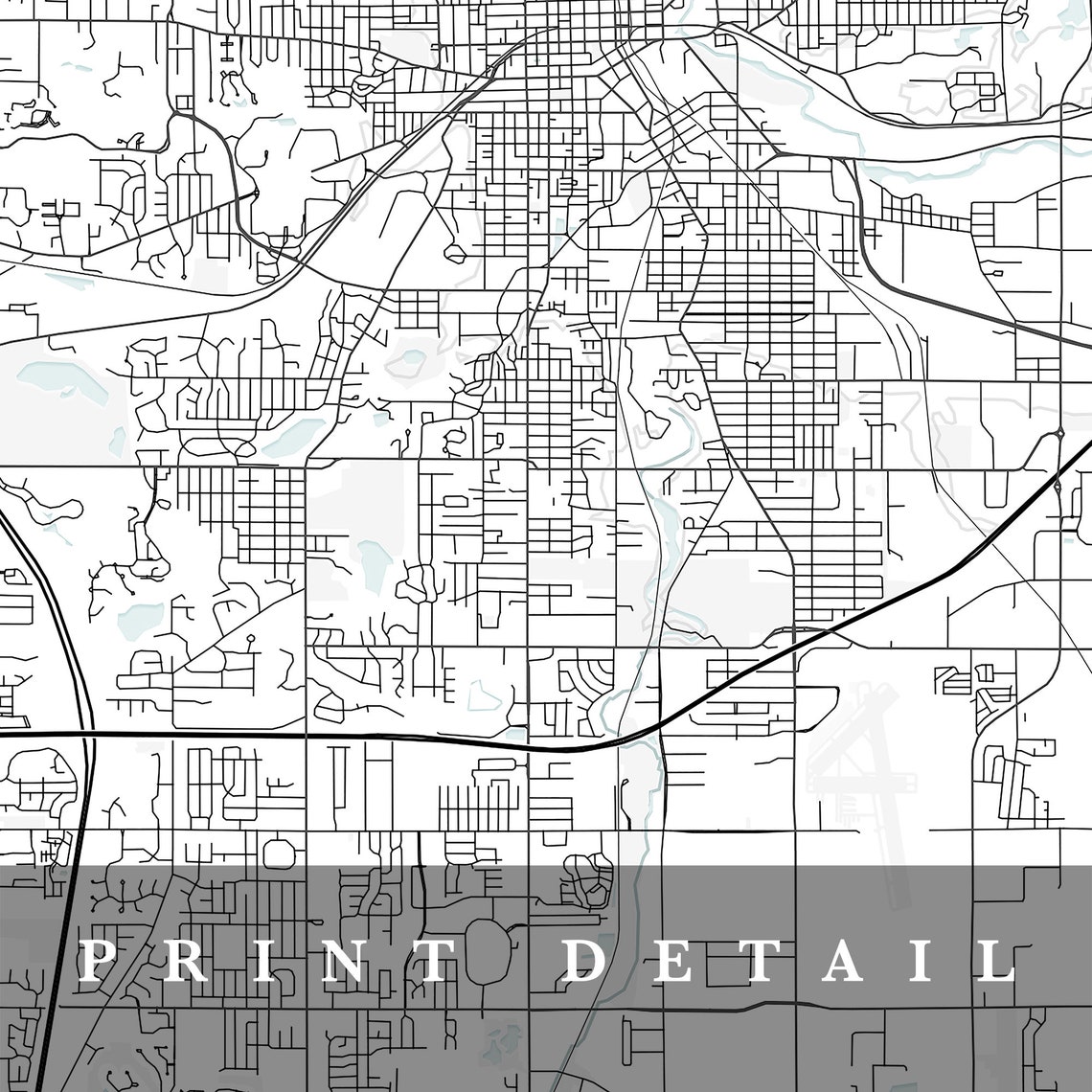 Kalamazoo Map Kalamazoo Michigan City Map Home Town Map Etsy