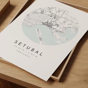 Setubal Map Poster: Minimalist City Art (Fine Matte Paper) image 9