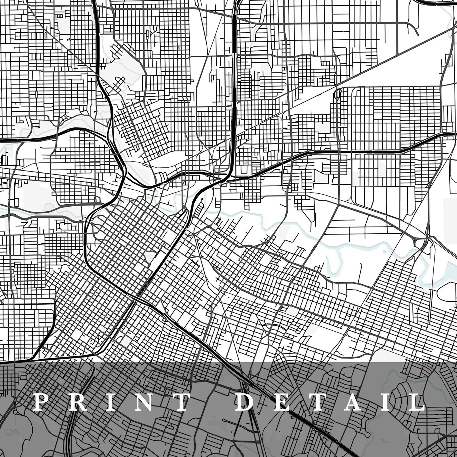 Houston City Map, Minimalist Map, Houston Print, Houston Poster ...