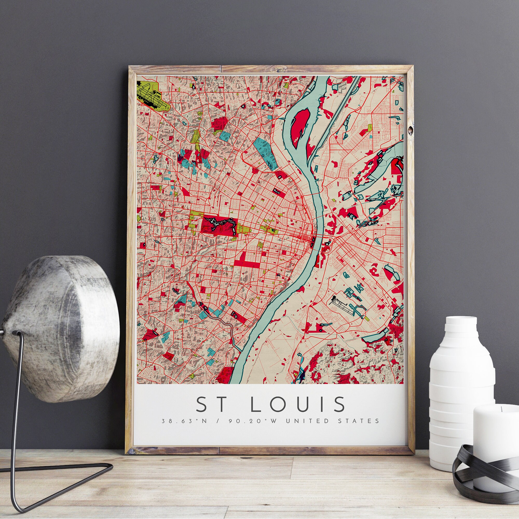 St Louis Map Print St Louis Print St Louis Map St Louis - Etsy