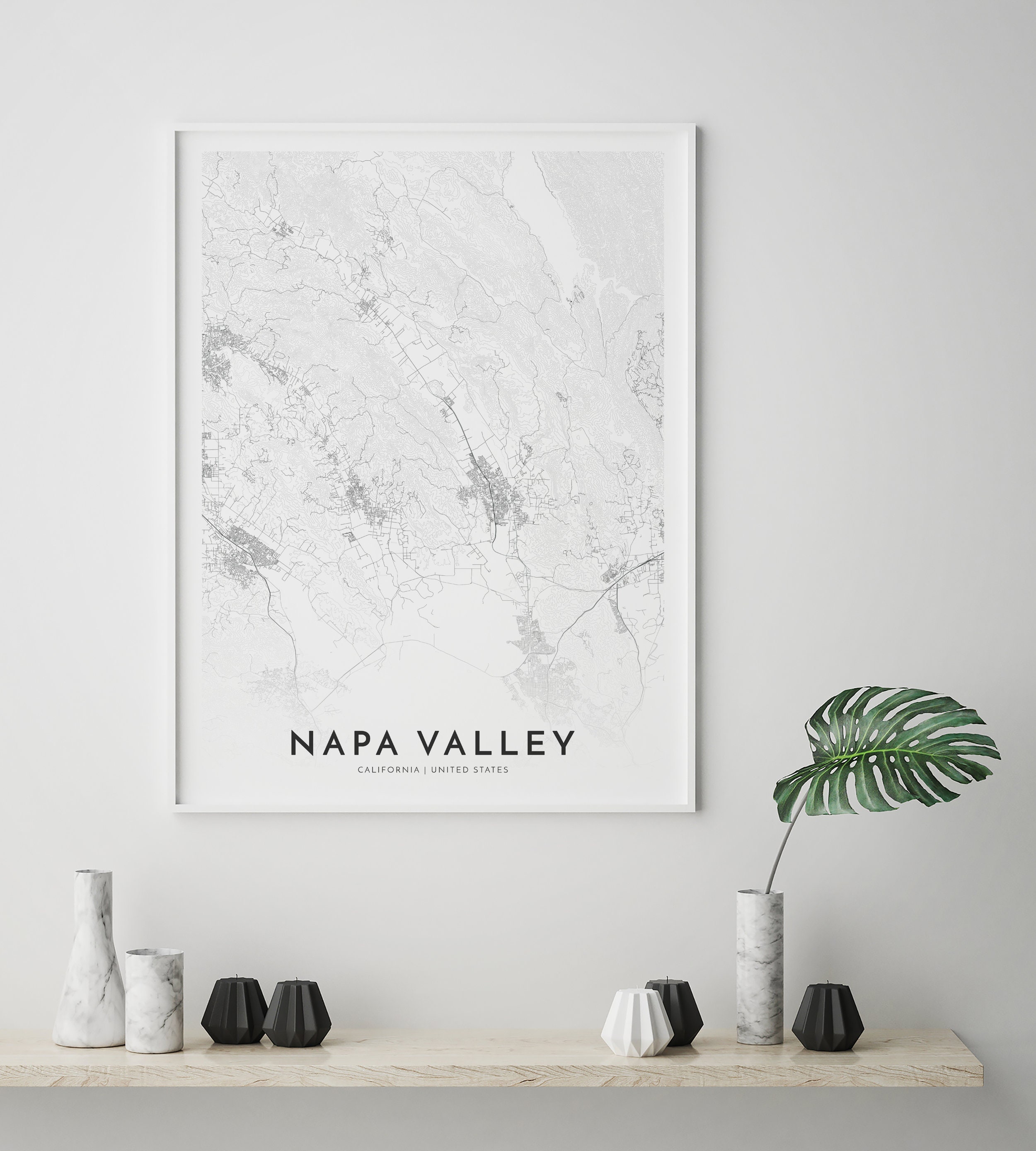 Napa Valley Map Minimalist Map Napa Valley Print Napa - Etsy