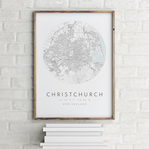 Christchurch Map, Christchurch, New Zealand, City Map, Home Town Map, Christchurch Print, wall art, Map Poster, Minimalist Map Art, gift