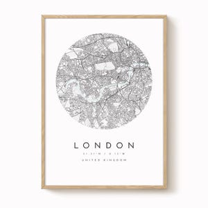 London Karte, London Karte Druck, London Druck, minimalistische Karte, Home Karte, Stadt Karte Druck, moderne Karte, moderne Karte Druck, minimalistische Stadt Karte