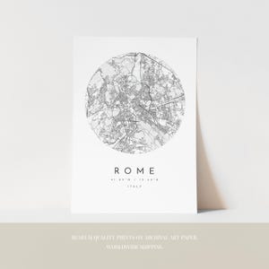 Rome Map, Rome Print, Rome Poster, Rome Art, Modern Map Print, Map of Rome, Rome, Rome City Map, City of Rome Map image 3