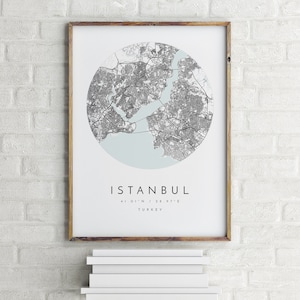 Istanbul Map, Istanbul, Turkey, City Map, Home Town Map, Istanbul Print, wall art, Map Poster, Minimalist Map Art, mapologist, gift