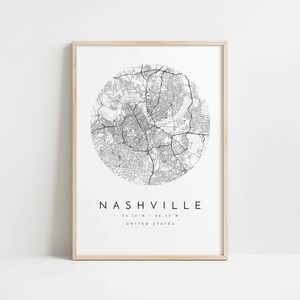 Nowoczesny wydruk mapy Nashville – neutralne kolory na matowym papierze zdjęcie 10