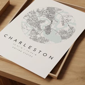 Charleston Wall Art Print: Modern City Map (8x10 to 24x36 inches) image 9