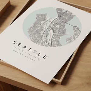 Seattle City Map Print: Modern Minimalist Design - Matte Fine Art Paper image 9