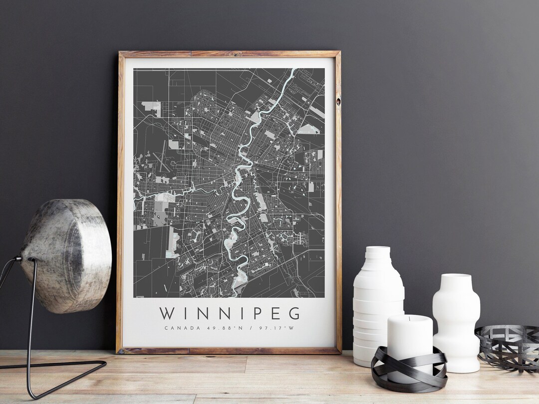 Winnipeg City Map, Winnipeg Map, Minimalist Map, Winnipeg Print, Winnipeg Poster, Winnipeg Art