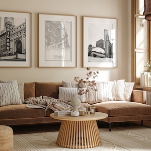 Chicago Gallery Set, druckbare Galerie Karte, digitale Chicago Poster, Set von 3, Chicago, druckbare Wandkunst, schwarzweiße Drucke